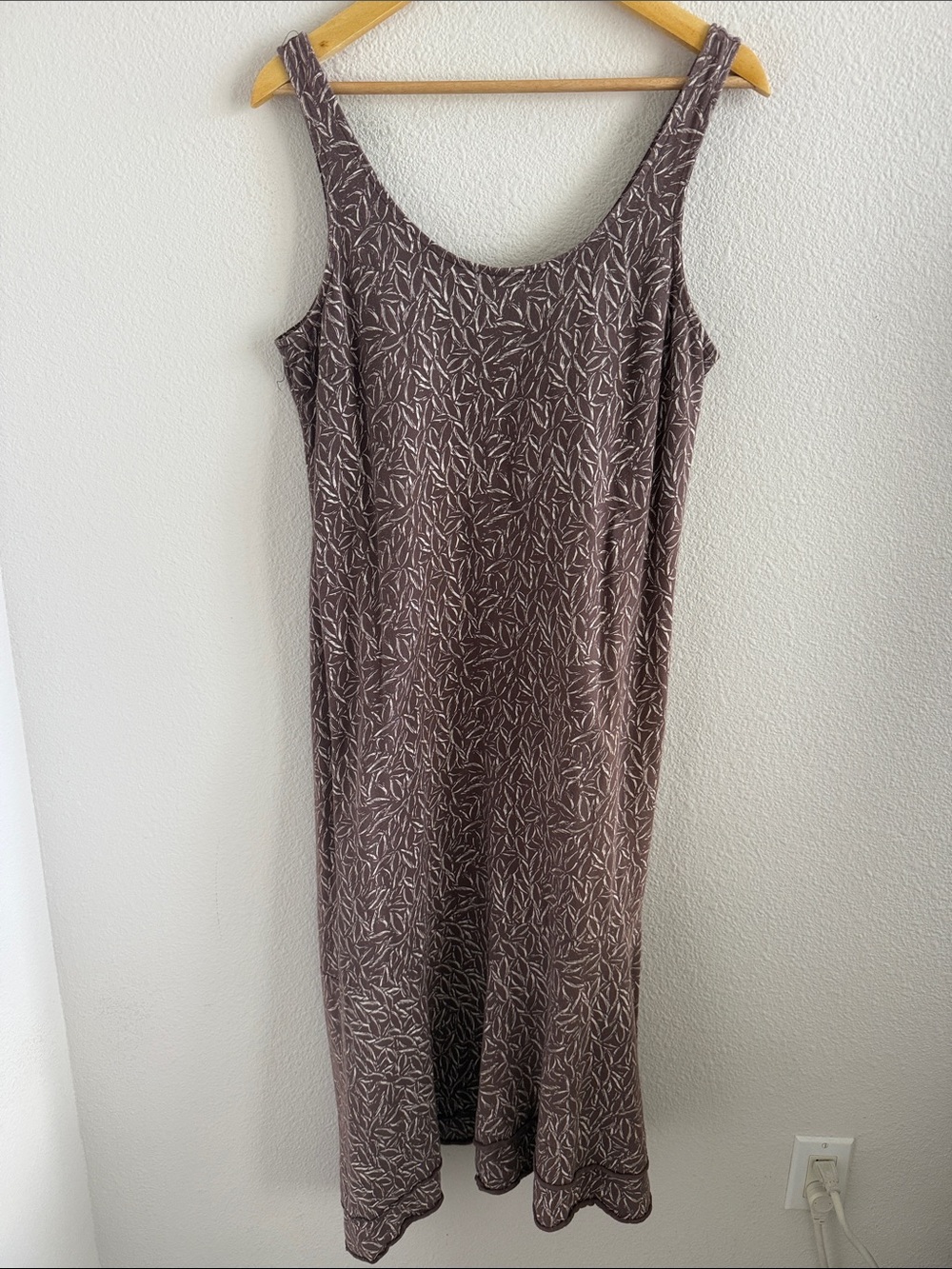 Fresh Produce Sleeveless Brown Printed Maxi Dress 100% Cotton Women's Large